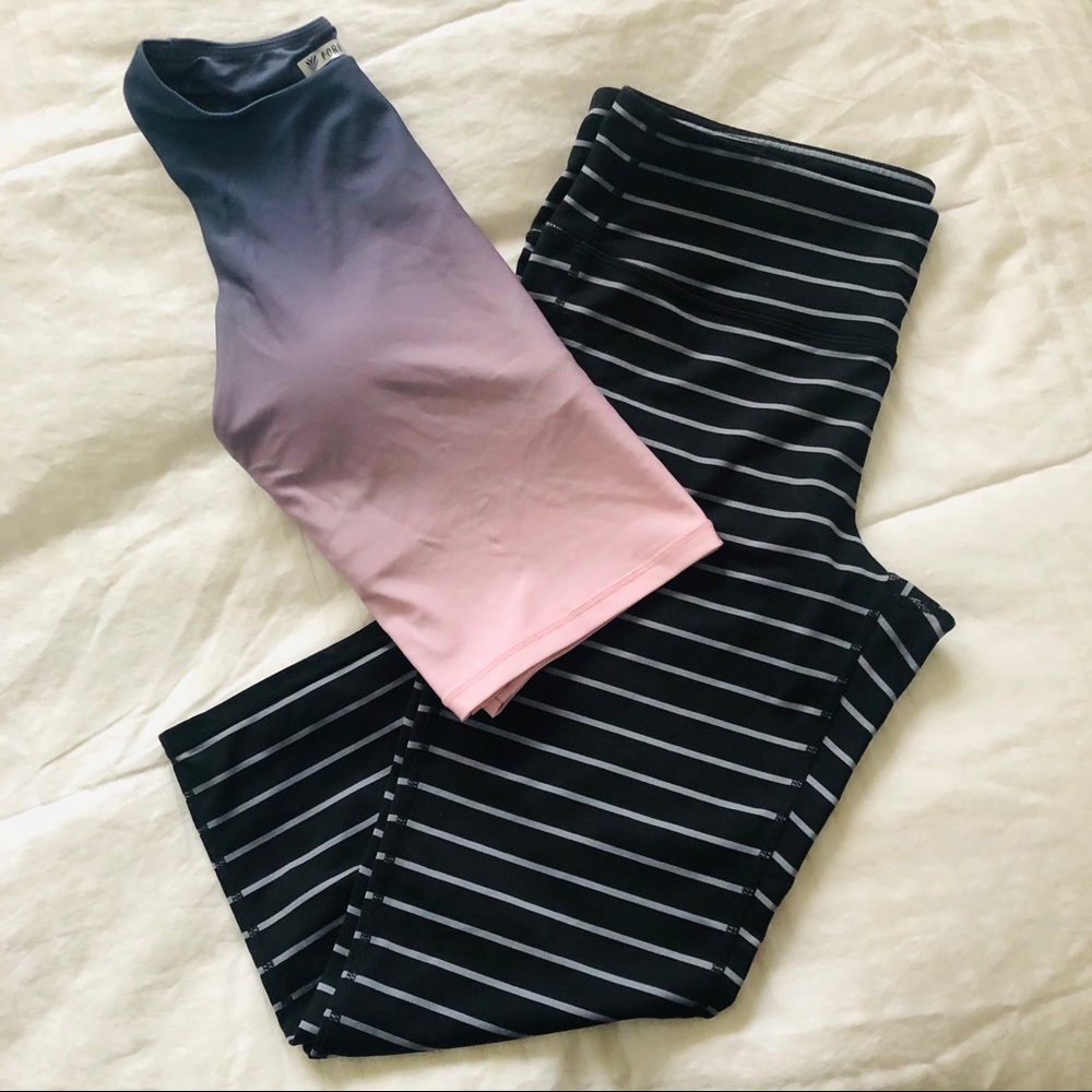 Athleta 3/4 leggings and Forever 21 Top.